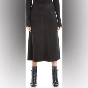 Max Studio Faux Seude Black Women's Skirt